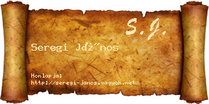 Seregi János névjegykártya