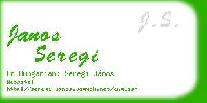 janos seregi business card